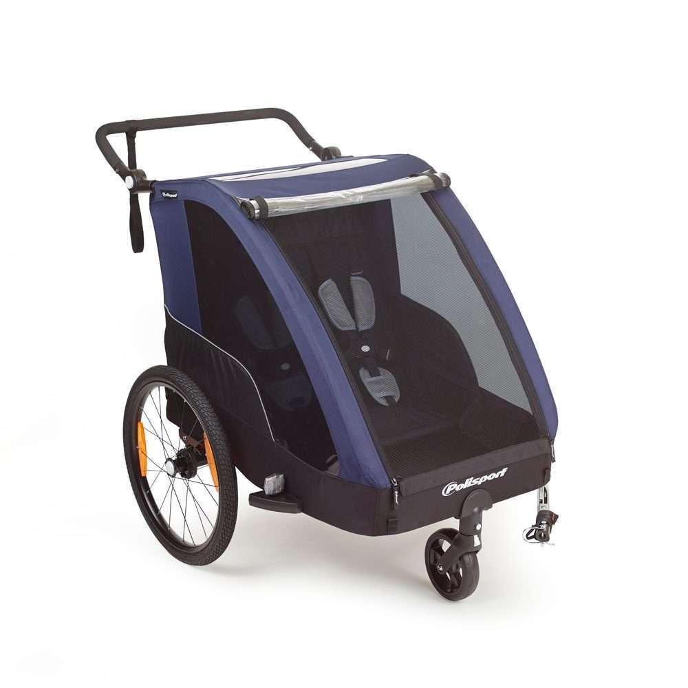 Fietskar Polisport 2 Kinderen Grijs/Blauw Fietskar Polisport 2 Kinderen Grijs/Blauw
